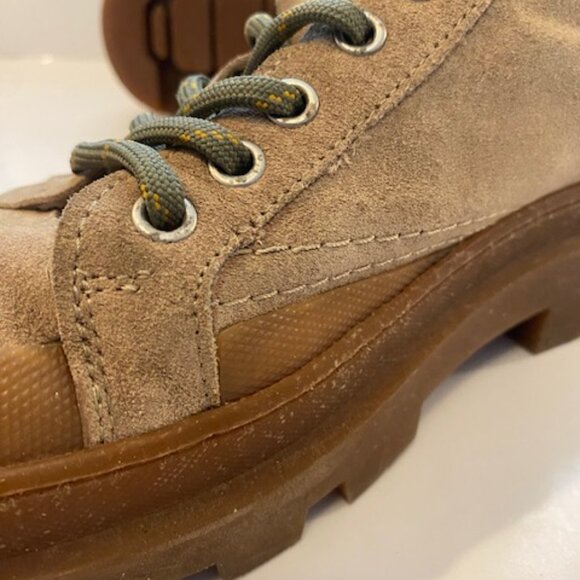 Zara Suede Military/ combat Style boots Beige Size 38 (7.5) - Picture 9 of 14